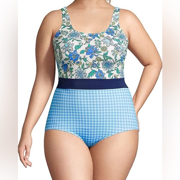 Lands' End Other - Lands' End Womens Scoop Neck Soft Cup Tugless One Piece Size 12